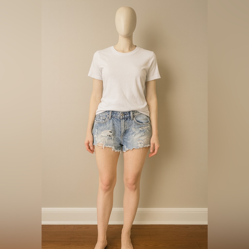 Ripped Jean short shorts